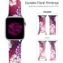 Kaome Floral Bands Compatible with Apple Watch 38mm 40mm 42mm 44mm, Soft Silicone Fadeless Pattern Printed Replacement Strap Bands for Women, Compatible with iWatch Series 5/4/3/2/1, S/M M/L