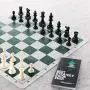 Best Chess Set Ever - Chess Board Game with Triple Weight Pieces, Green Silicone Board
