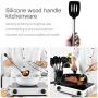 9Pcs Stainless Steel Kitchen Utensils set Tube Handle Silicone Pot Shovel Food Clip Kitchenware Accessories Cooking Utensil Set,black