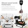 9Pcs Stainless Steel Kitchen Utensils set Tube Handle Silicone Pot Shovel Food Clip Kitchenware Accessories Cooking Utensil Set,black