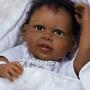 Paradise Galleries Reborn African American Black Newborn Doll in Silicone Vinyl Baby Bundles: Reaching for The Stars, 19 inch 7-Piece Ensemble