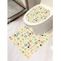 AuraiseHome Bathroom Toilet seat Sticker Decal Kitchenware Seat Sticker Decor 2-Piece Set