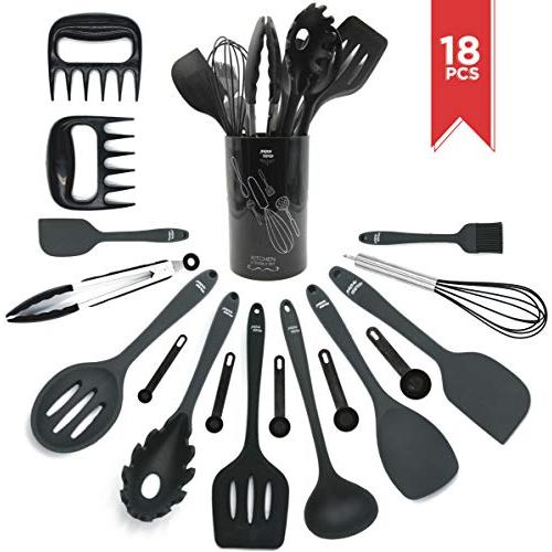 Kitchen Utensil Set With Holder - Silicone Kitchen Utensils - Cooking Utensils - Utensil Set - Silicone Cooking Utensils - Cooking Utensils Set - Silicone Kitchen Utensils - Spatula Set -18pcs