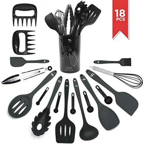 Kitchen Utensil Set With Holder - Silicone Kitchen Utensils - Cooking Utensils - Utensil Set - Silicone Cooking Utensils - Cooking Utensils Set - Silicone Kitchen Utensils - Spatula Set -18pcs