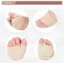 RooRuns Metatarsal Pads Ball of Foot Cushions Metatarsal Foot Pads for Pain Relief,Gel Pads Cushion for Metatarsalgia Mortons Neuroma Fabric Metatarsal Sleeve Pads for Women/Men 2Pairs (Black+Beige)