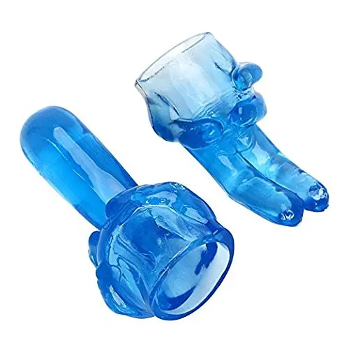 Mini Massager Attachments Massage Attachment Accessories Silicone- Two Different Styles ((Blue/2 Pcs)