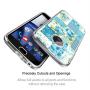 Moto G5 Case, Soft TPU Slim-Fit Flexible Ultra-Thin Clear Case, Full-Body Rugged Bumper Print Blue Flower Case for Moto G5, Transparent