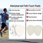 20 Pieces Metatarsal Felt Foot Pads Insert Pads Ball of Foot Cushion for Foot Pain Relief Forefoot and Sole Adhesive Foam Foot Pad for Men and Women 1/4 Inches Thick (White)