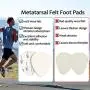 20 Pieces Metatarsal Felt Foot Pads Insert Pads Ball of Foot Cushion for Foot Pain Relief Forefoot and Sole Adhesive Foam Foot Pad for Men and Women 1/4 Inches Thick (White)