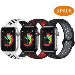 Bravely klimbing Compatible with Apple Watch Band 44mm 42mm 40mm 38mm, Soft Silicone iWatch Bands Replacement Sport Bands for iWatch Series 5 4 3 2 1 for Men and Women S/M M/L