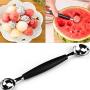 Cocotana Dual Double End Watermelon Baller Scoop Fruit Spoon Stalinless Steel Ice Cream Dessert Sorbet Ware - Scoop Stainless Watermelon Icecream Cream Peeler Spoon Kitchen S