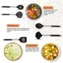 Silicone Cooking Utensil Set 14 Pcs, Uarter Kitchen Utensils Cooking Utensils Set, Non-stick Heat Resistant Silicone Cookware with Stainless Steel Handle - Black