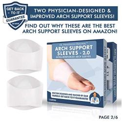 Dr. Fredericks Original Arch Support Sleeves 2.0 - Doctor Developed Flat Foot Arch Supports - 2 Pieces - Small/Medium