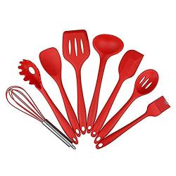 LDGR Pancake Spatula Non Stick 10Pcs Home Heat Resistant Kitchenware Set Bakery Easy Clean Food-Grade Simple Wearable Cooking Silicone Tools Spoon