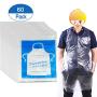 Luckkyme 60 Pcs Individual Wrapped Clear Plastic Polyethylene Waterproof Disposable Aprons For Food Industry, Cooking, Painting