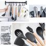 Silicone Kitchenware Set, 11 Pieces of Wooden Handle Cooking Tools, BPA-Free Silicone Spatula Spoon, Kitchen Utensils, Non-Stick Cookware Cutlery Set