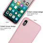 JASBON Case for iPhone X iPhone Xs Case, Liquid Silicone Case with Free Screen Protector Gel Rubber Shockproof Cover Full Protective Case for Apple iPhone Xs/X-Sand Pink