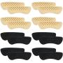 8 Pairs Silicone Heel Grips Heel Care Protector Grips Liners Loose Shoes Cushion Self-Adhesive Foot Prevent Rubbing/ Blisters/ Slip Out Heel Cushions, 4 Sizes (Yellow, Black)