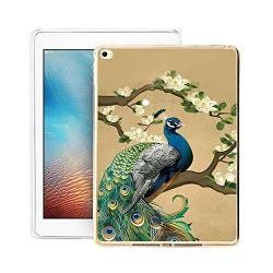 GinHo Customized Protective Cover iPad Air 2 Beautiful Peacock with Slim Soft Durable TPU Ultra-Clear Silicone UV Printing Case