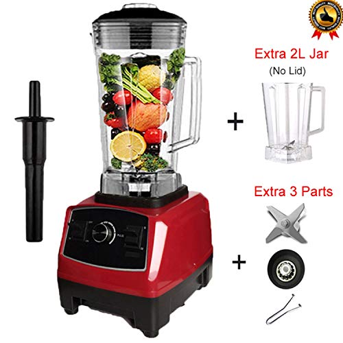 3Hp 2200W Heavy Duty Commercial Blender Mixer Juicer High Power Food Processor Ice Smoothie Bar Fruit Electric Blender,Red Drivefulljar,Us Plug