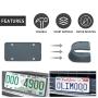 License Plate Frames - Silicone License Plate Frame with Patented Design 5 Drainage Holes, Rain-Proof, Anti-Rust and Anti-Rattle for Car License Plate Frame - Grey