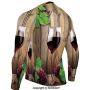 SCOCICI Cycling Jersey Long Sleeves Men,Wine Glass Grapes Rustic Wood Kitchenware Home a