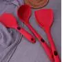 Silicone Kitchenware Heat Resistant Set - 5 Pcs Cooking Tools Cookware Utensils Kitchen Accessories Turner Colander Filter Soup Spoon Red