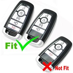 2Pcs Coolbestda Rubber 5buttons Smart Key Fob Full Protector Remote Skin Cover Case Keyless Jacket for 2017 Ford Fusion F250 F350 F450 F550 2018 Edge Explorer