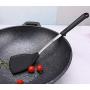 Kitchenware Utensils Premium Stainless Steel & Silicone Non-Stick and Heat Resistant Utensils for Cooking, Flipping and Pressing Black 4 packs
