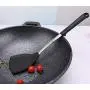 Kitchenware Utensils Premium Stainless Steel & Silicone Non-Stick and Heat Resistant Utensils for Cooking, Flipping and Pressing Black 4 packs