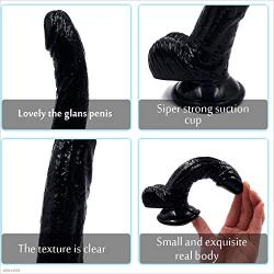 FXH Realistic Texture and Genuine Touch Toys - Precious Black, Womens 6.1-Inch Silicone Soft-??ld?