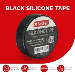 XFasten Silicone Self Fusing Tape 1-Inch x 36-Foot (Black) Silicone Repair Tape