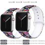 EXCHAR Compatible with Apple Watch Band 40mm 38mm 44mm 42mm Fadeless Pattern Printed Floral Bands Silicone Replacement Band for iWatch Series 5 Series 4/3/2/1 for Women Men