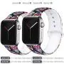 EXCHAR Compatible with Apple Watch Band 40mm 38mm 44mm 42mm Fadeless Pattern Printed Floral Bands Silicone Replacement Band for iWatch Series 5 Series 4/3/2/1 for Women Men