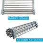 YANG WU Stainless Steel Roll-Up Dish Drying Rack, Multipurpose Dish Drainer, Non-Slip Silicone Coated Edges, Antirust Heat Resistant Resistant Corrosion, 14 X 14"