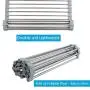 YANG WU Stainless Steel Roll-Up Dish Drying Rack, Multipurpose Dish Drainer, Non-Slip Silicone Coated Edges, Antirust Heat Resistant Resistant Corrosion, 14 X 14"