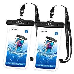 MoKo Waterproof Phone Pouch [2 Pack], Underwater Clear Phone Case Dry Bag with Lanyard Compatible with iPhone 11/11 Pro Max, X/Xs/Xr/Xs Max, 8/7/6 Plus, Samsung S10/S9/S8 Plus, S10e, A10E, Note 10/9/8