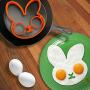 2Pcs Orange Silicone Rabbit Cartoon Fried Egg Rack, Egg Mold Pancake Egg Ring Shape, Pancake Egg Ring Shape Egg Omelette Mold, Kitchen Tools