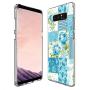 Samsung Galaxy Note 8 Case, Soft TPU Slim-Fit Flexible Ultra-Thin Clear Case, Full-Body Rugged Bumper Print Blue Flower Case for Samsung Galaxy Note 8, Transparent