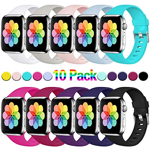 Haveda Sport Bands Compatible for Apple 4 Watch 40mm 44mm Series 4 Series 5, iWatch Bands 38mm 42mm Womens, Waterproof Wrist Band for iWatch, Apple Watch Series 3, Series 2/1 Man Small Large