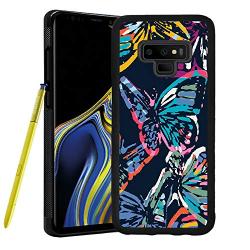 Samsung Galaxy Note 9 Case,Flexible Soft TPU Cover Shell,Slim Silicone Black Rubber Non-Slip Durable Design Protective Phone Case for Samsung Galaxy Note 9 -Butterfly