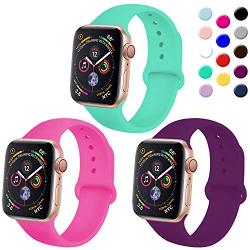 TIMTU Sport Band Compatible with Apple Watch Band 40mm 38mm 42mm 44mm, Soft Silicone Strap Replacement for Apple Watch Series 5 4 3 2 1 for Women/Men