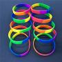 GOGO Rainbow Pride Wristbands Silicone Bracelets Rubber Bands Party Accessories