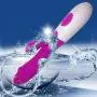 Candy and Me Double Vibrating Female Silicone Vibrator Double Stimulation of G-Spot and Clitoris 10 Frequency Vibration Sex Toy -Power Massager for Female Color Purple