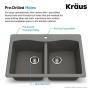 Kraus Forteza Granite Kitchen Sink, 33 Inch, KGD-52GREY