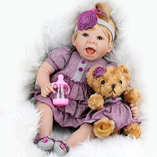 Aori Reborn Baby Doll 22 Inch Handmade Realistic Laughing Baby Doll with Soft Body for Girls