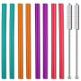 Extra Wide Reusable Smoothie Straws, Great for Bubble Tea, Boba Tea and Milkshakes, 10.25 Inches Long, 10 Pieces Jumbo Eco Friendly Plastic Straws with 2 Cleaning Brushes, BPA Free