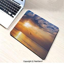 Mouse Pads Early Morning Sunrise Over The Ocean and a Bird Horizon Nature Panoramic View for Home(W7.8xL9.45)