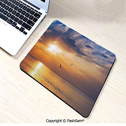 Mouse Pads Early Morning Sunrise Over The Ocean and a Bird Horizon Nature Panoramic View for Home(W7.8xL9.45)