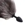 JMS Female Silicone Butt Plug Black Fox Tail Adults Games Flirting Sex Toys